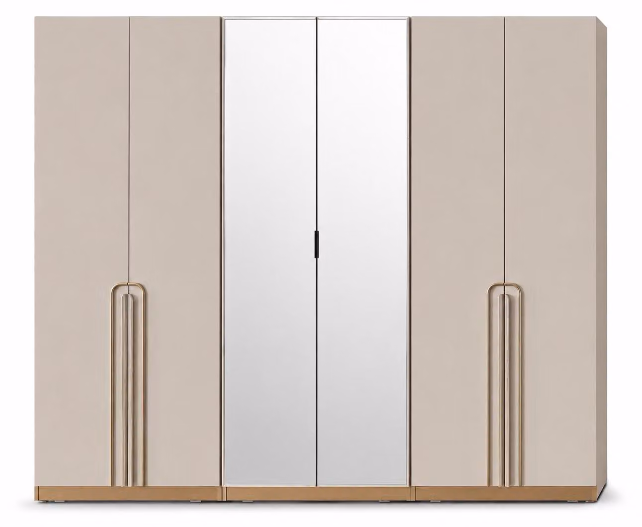 Armadio moderno a 6 ante, design beige e bianco, mobili moderni