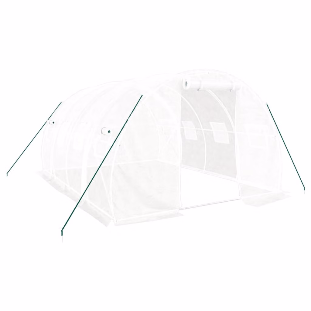 Serra con struttura in acciaio bianca 12 m² 4x3x2 m