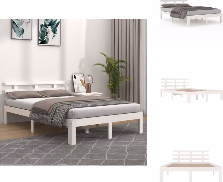 vidaXL Letto in legno massiccio bianco 150x200 cm - Letti & reti