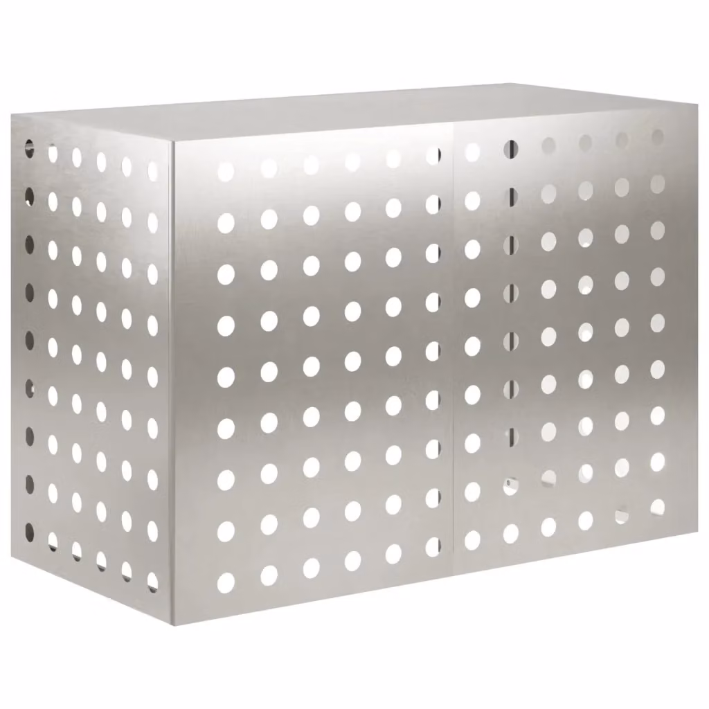 Copertura per condizionatore d'aria vidaXL in acciaio inossidabile, Argento, L 100 cm x P 50 cm x H 70 cm – 2