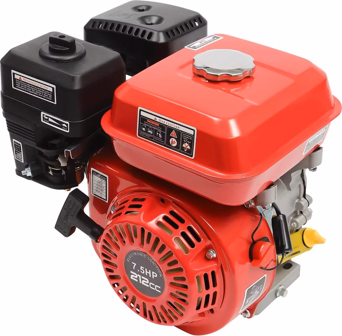 Motore a benzina - Fisso 7,5 CV 4 kW - Raffreddato ad aria - Monocilindrico - 4 tempi - Allarme olio - Rosso