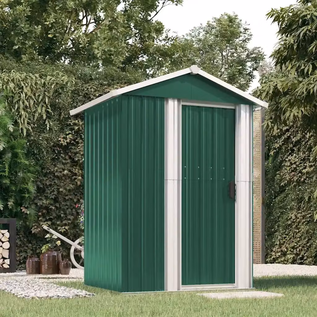 Capanno da Giardino in Acciaio Zincato Verde CFW6876805 L: 126 cm, P: 97,5 cm, H: 177 cm – 2