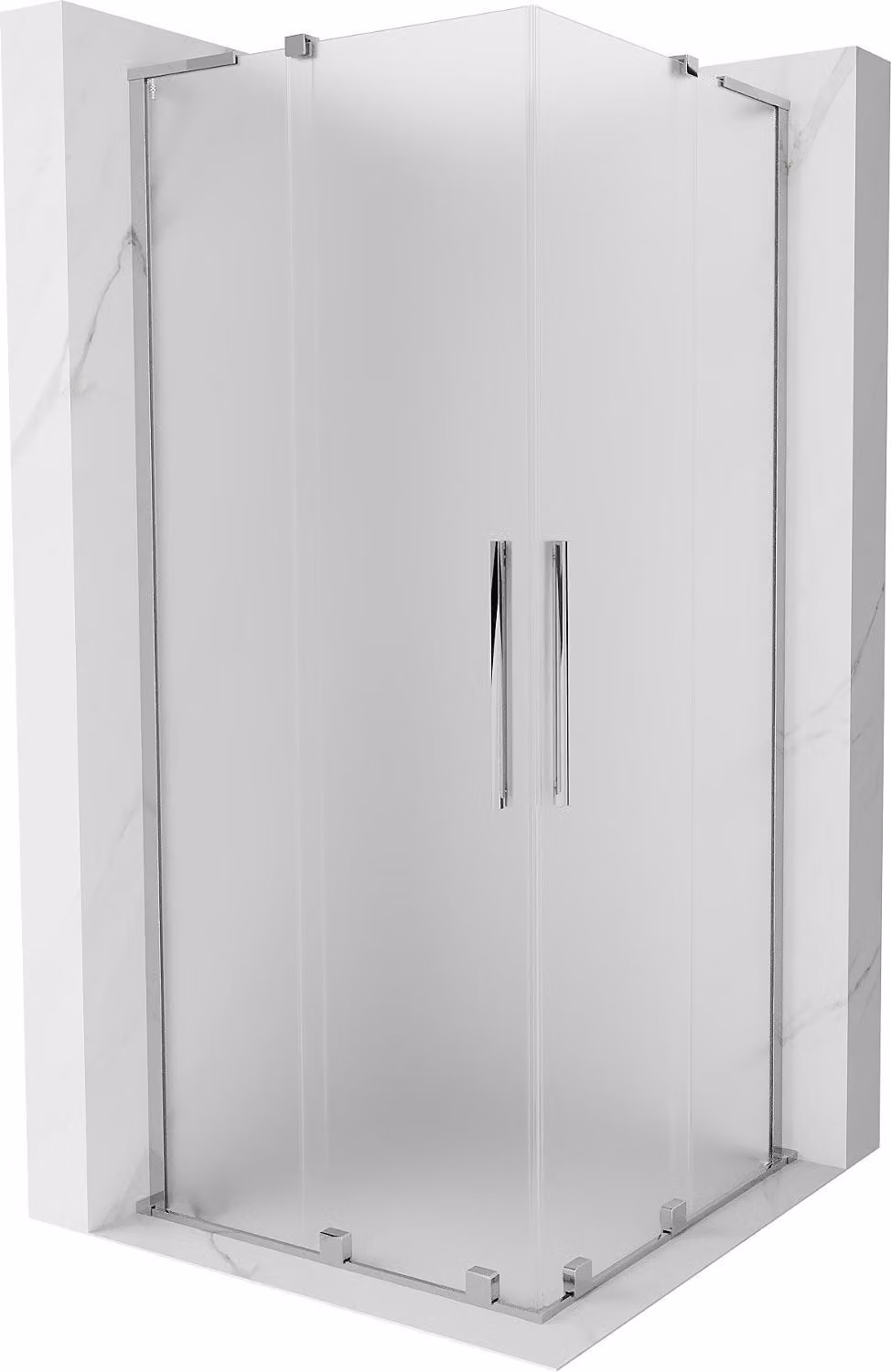 Mexen Velar L Duo cabina doccia scorrevole 90 x 90 cm, smerigliato, cromo - 871-090-090-02-33-01