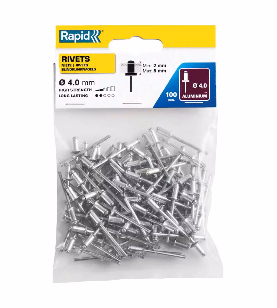 Rapid Rivetti in Alluminio d.4x8 mm - Confezione da 100 Pezzi