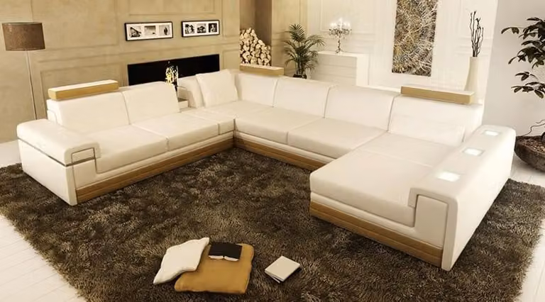 Ledersofa Couch Sofagarnitur Ecksofa Eck Garnitur Design Modern Sofa Beleuchtet