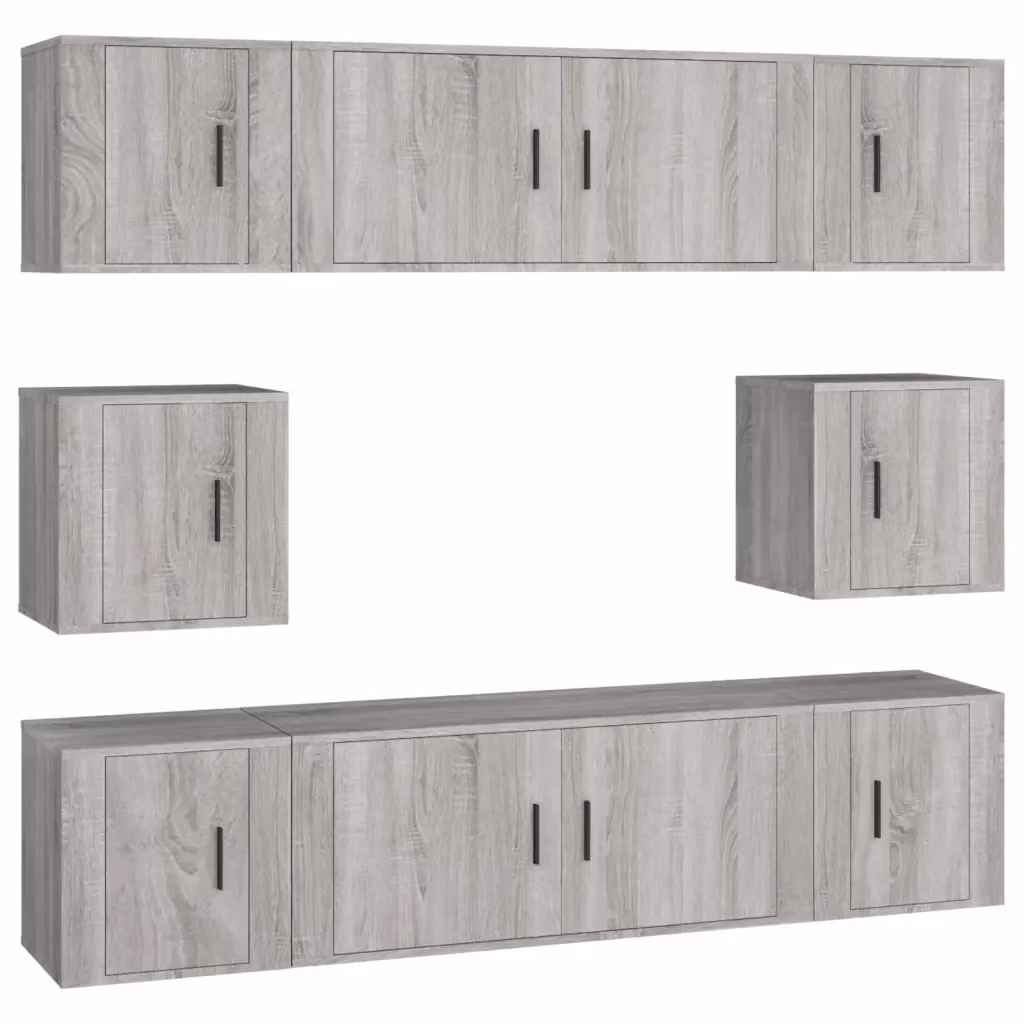 Set Mobili Porta TV da Parete vidaXL in Legno Grigio Opaco per Soggiorno – 2