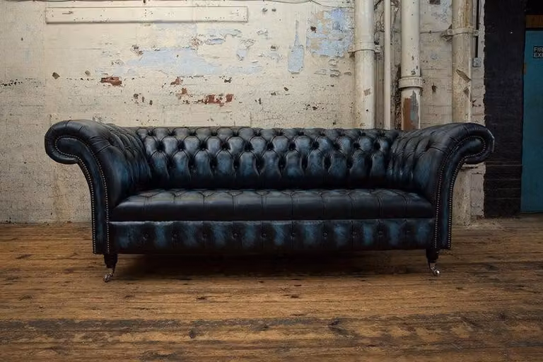 Ledersofa Sofa Couch Polster Garnitur 3 Sitzer Leder Sofas Couchen Chesterfield