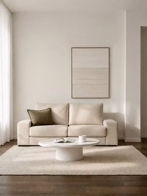 Divano Sound 3 posti Kenay Home con sedute estraibili colore beige L: 230 cm