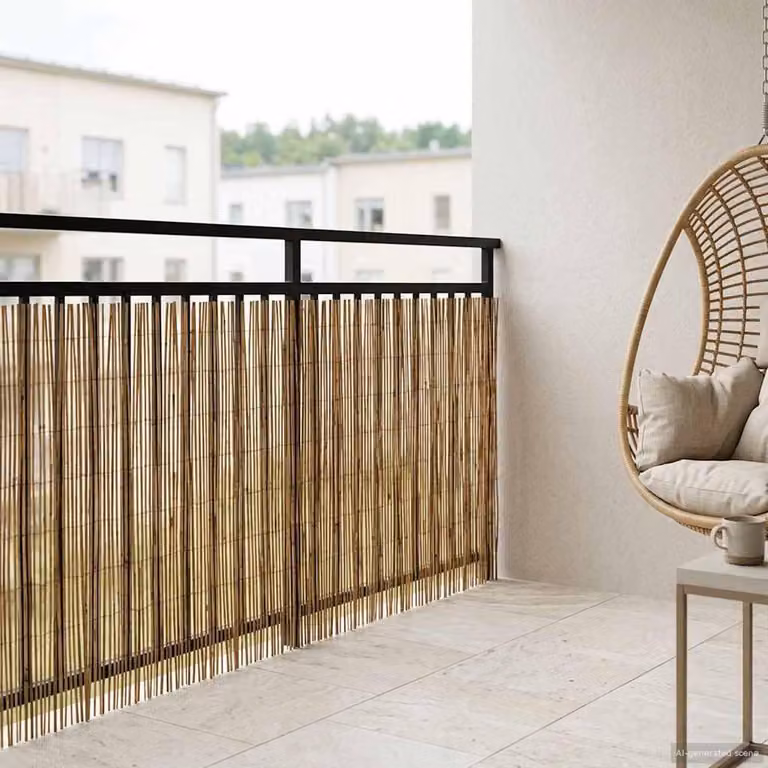 Recinzione per Giardino Carbonizzato 1000 x 90 cm Giunco