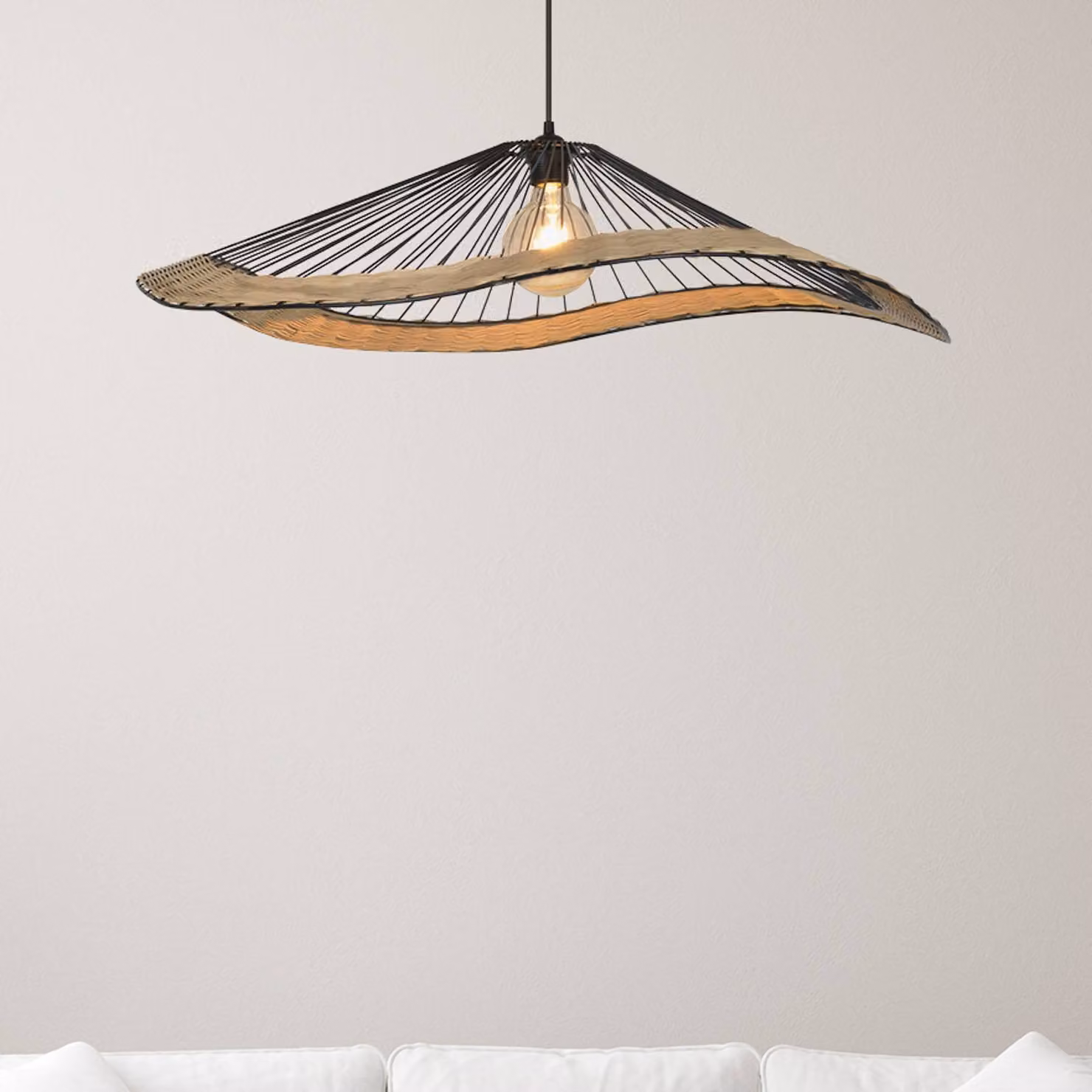 COREP Lampada a sospensione Mekong, dimmerabile, Nero, Soggiorno / Sala da pranzo, Metallo, Lampada a sospensione