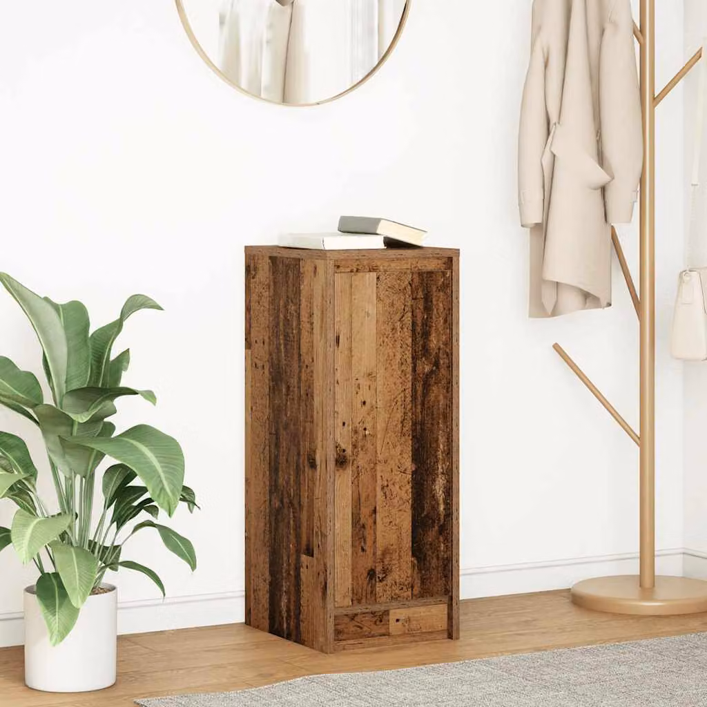vidaXL Credenza in Legno Antico Marrone con Ante a Battente e Ripiani Interni L/P/H: 29,5 x 34 x 76 cm