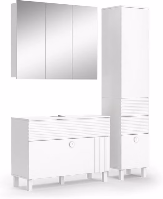 Set di mobili da bagno Sola Bianco 3 pezzi Vicco