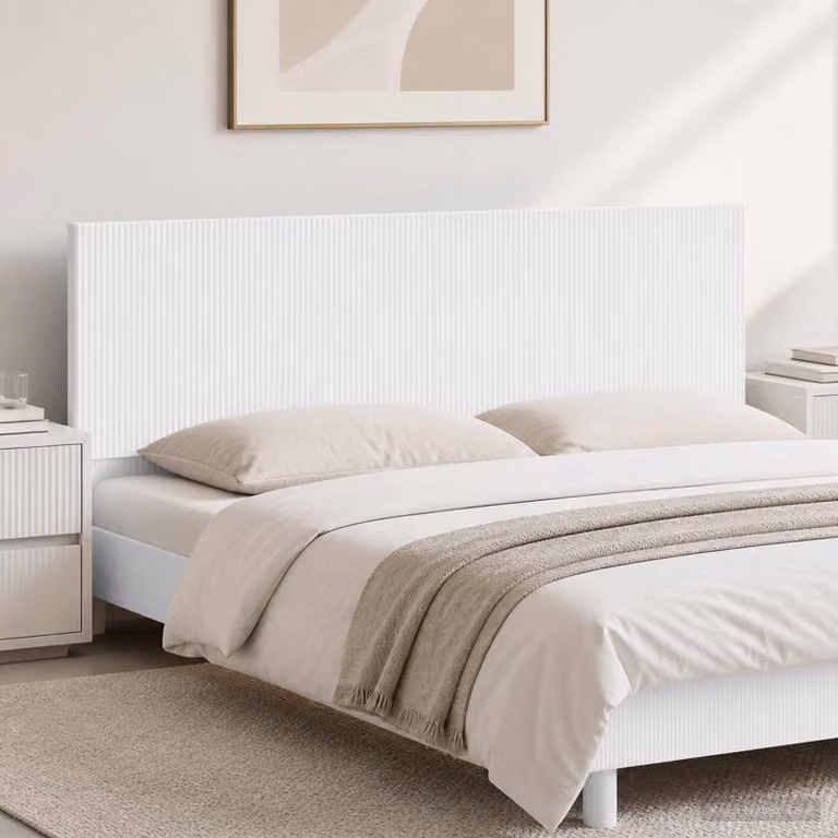 Testiera da muro vidaXL ARNHEM in legno ingegnerizzato bianco con ripiano integrato