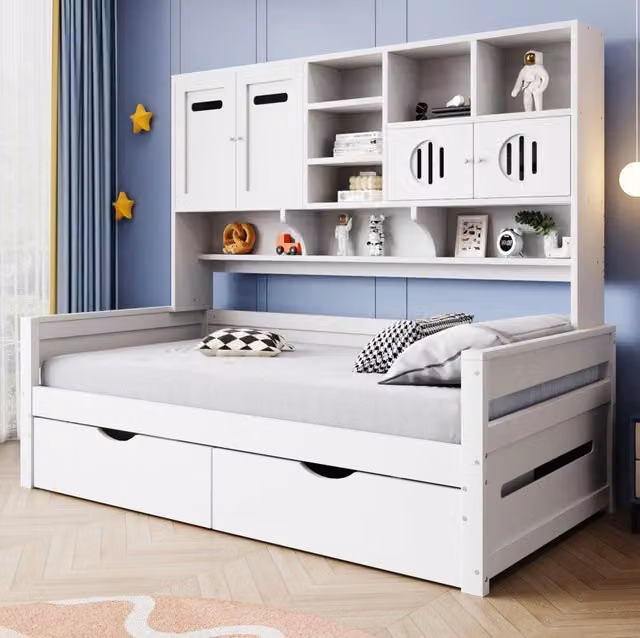 Letto multifunzione 90x200 cm con contenitore e cassetti