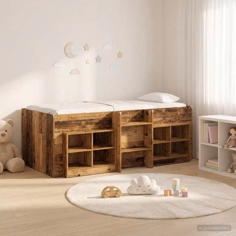 Maison Exclusive - Struttura letto a soppalco con armadio, realizzata in legno massello e pannelli di legno riciclato