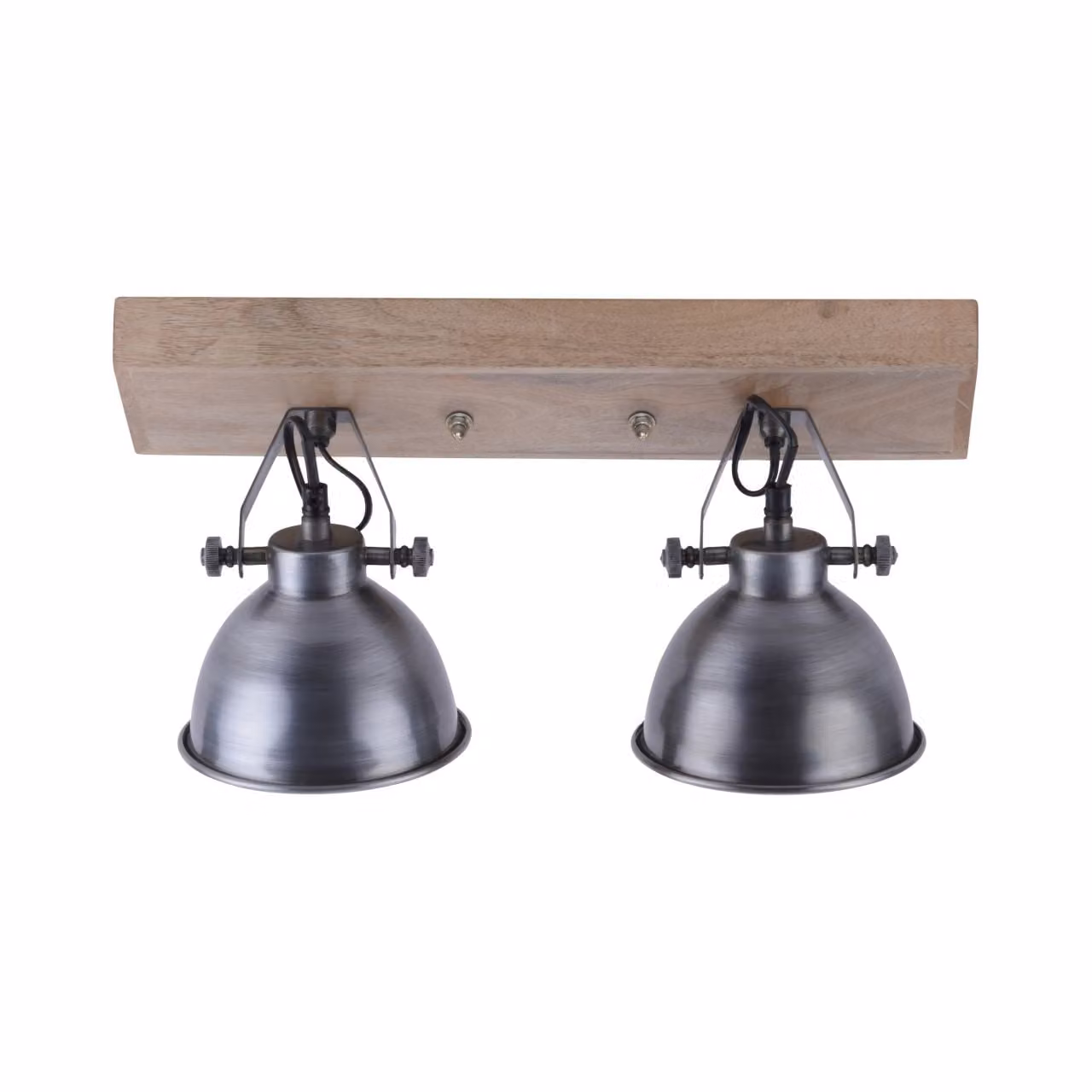 Lampada da soffitto e da parete, ferro, legno, punti mobili, L 44 cm