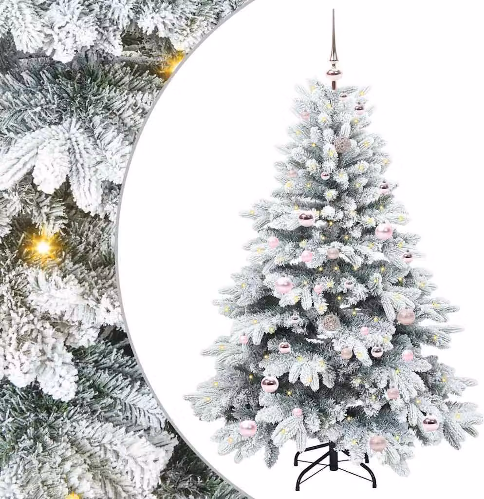 Albero di Natale artificiale con 150 LED Bianco 150 cm PE e PVC