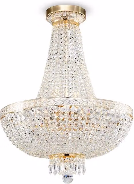 Lampadaro Contemporaneo Bella Metallo Oro 8 Luci Diffusori Metallo