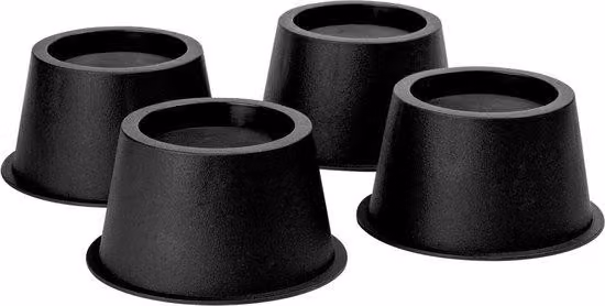 Rialzi per mobili - Set da 4 - Aumento di altezza di 5 cm - Protezione per pavimenti nera