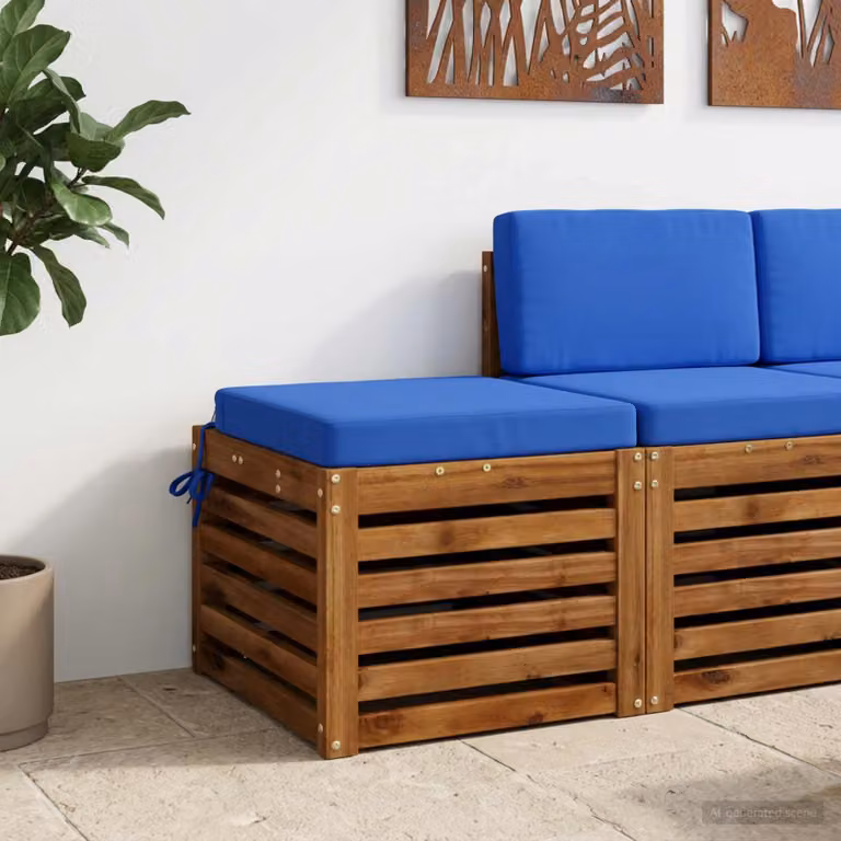Cuscino per sedile vidaXL SOEST in poliestere Blu Reale con fodera rimovibile e lavabile