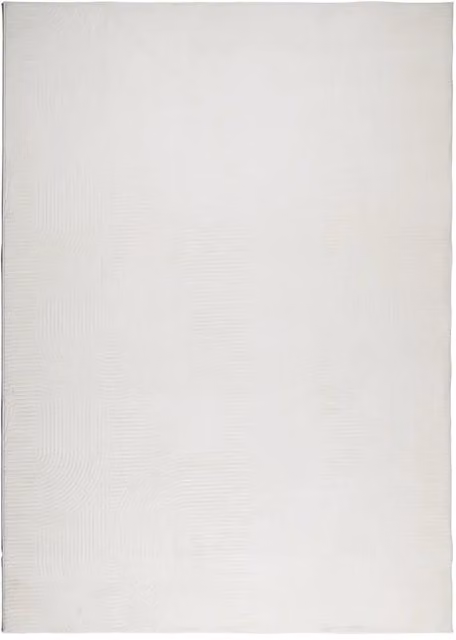 Tappeto IZA a Pelo Corto in Stile Scandinavo con Design Geometrico, Colore Beige e Bianco, L 200 cm x P 280 cm