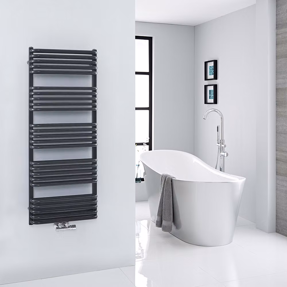Scaldasalviette Arch HudsonReed Nero ad Attacco Centrale, H: 126,9 cm, L: 50,0 cm