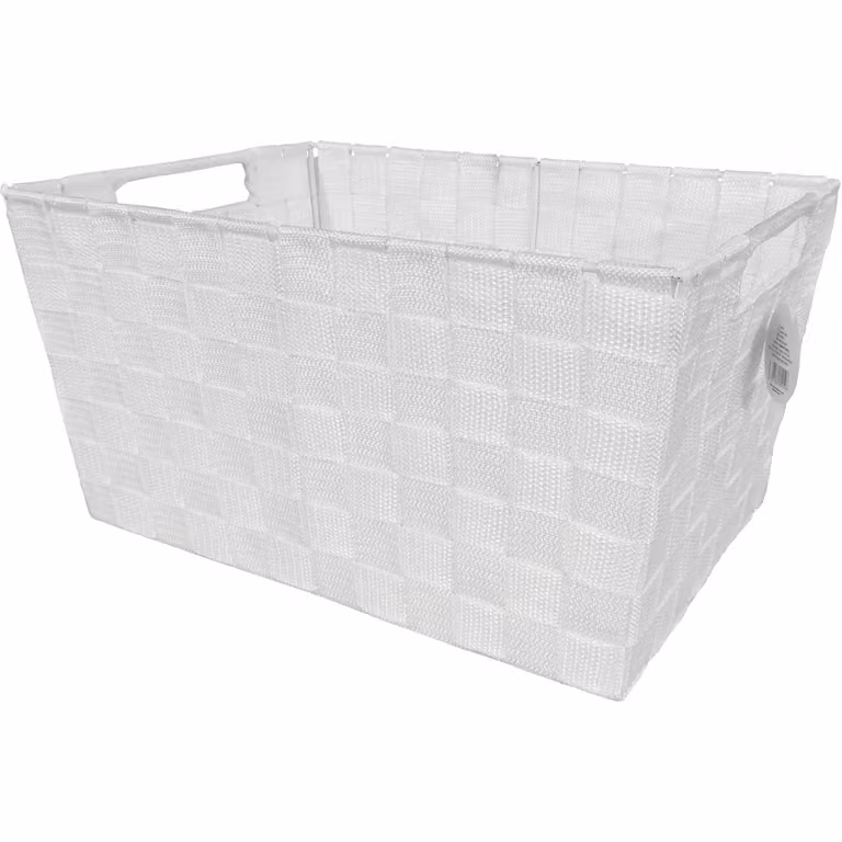 Cestino con manici Vestiamo Casa in plastica bianca H: 18 cm, L: 35 cm, P: 25 cm