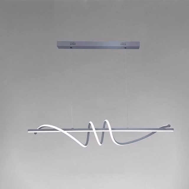 Lampadario a sospensione LED Trade Shop Argento con design a spirale ondulata e luce bianca fredda 6500K