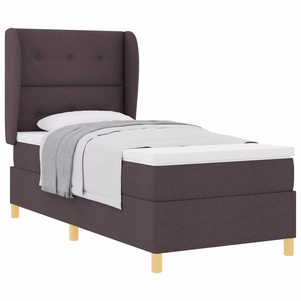 Letto ibrido con struttura imbottita e testiera vidaXL in tessuto marrone L: 200 cm, P: 100 cm, H: 45 cm – 2