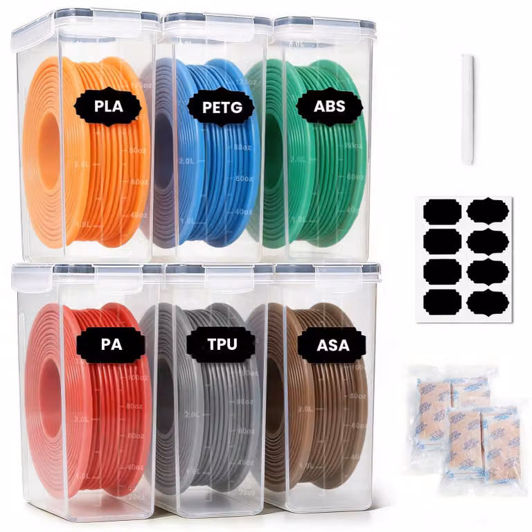 6 contenitori per la conservazione del filamento, ideali per materiali da stampa 3D