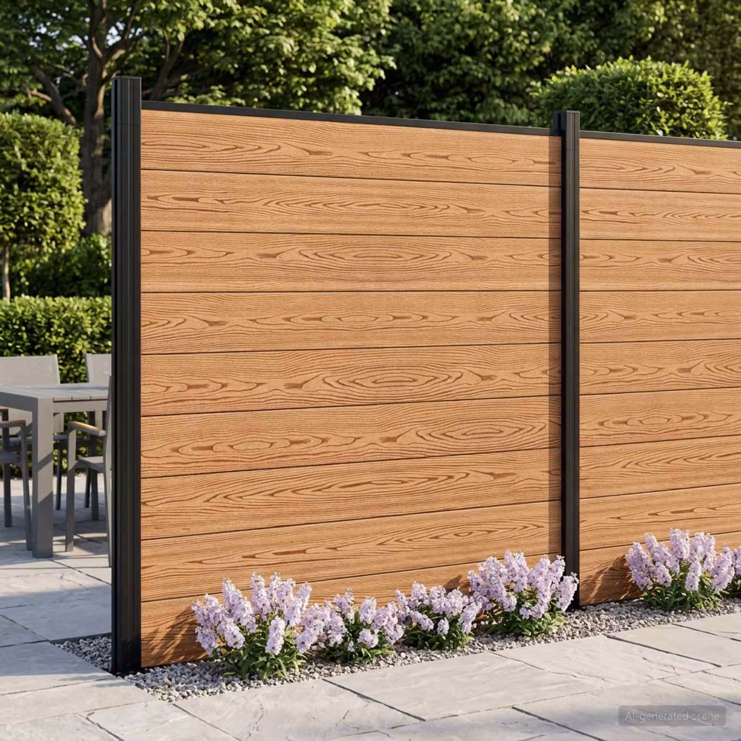 Set di recinzione vidaXL in WPC e alluminio marrone, L 175 cm x H 186 cm