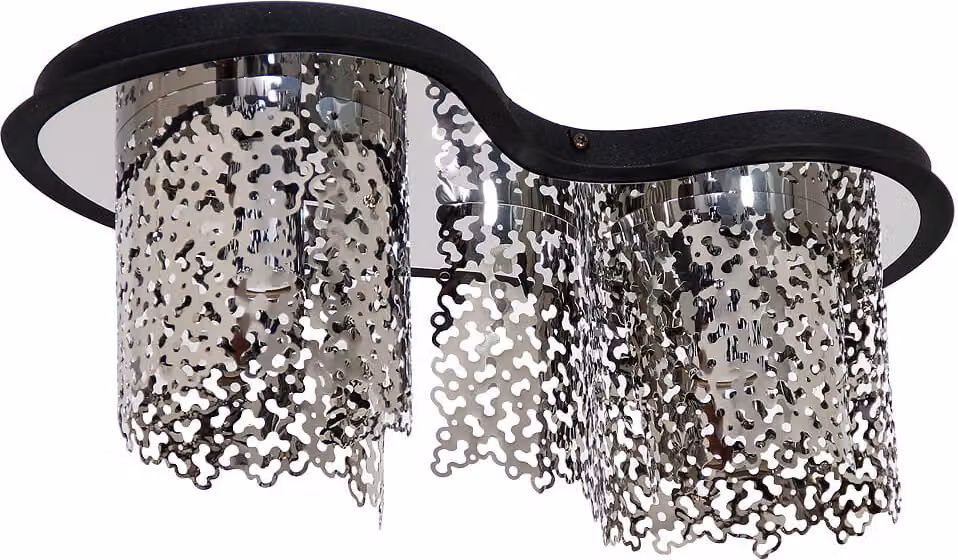 Lampada da soffitto SOKERI nera e argento 2xE27x60W in metallo, dimensioni: 16x46x18 cm, IP20, Aldex