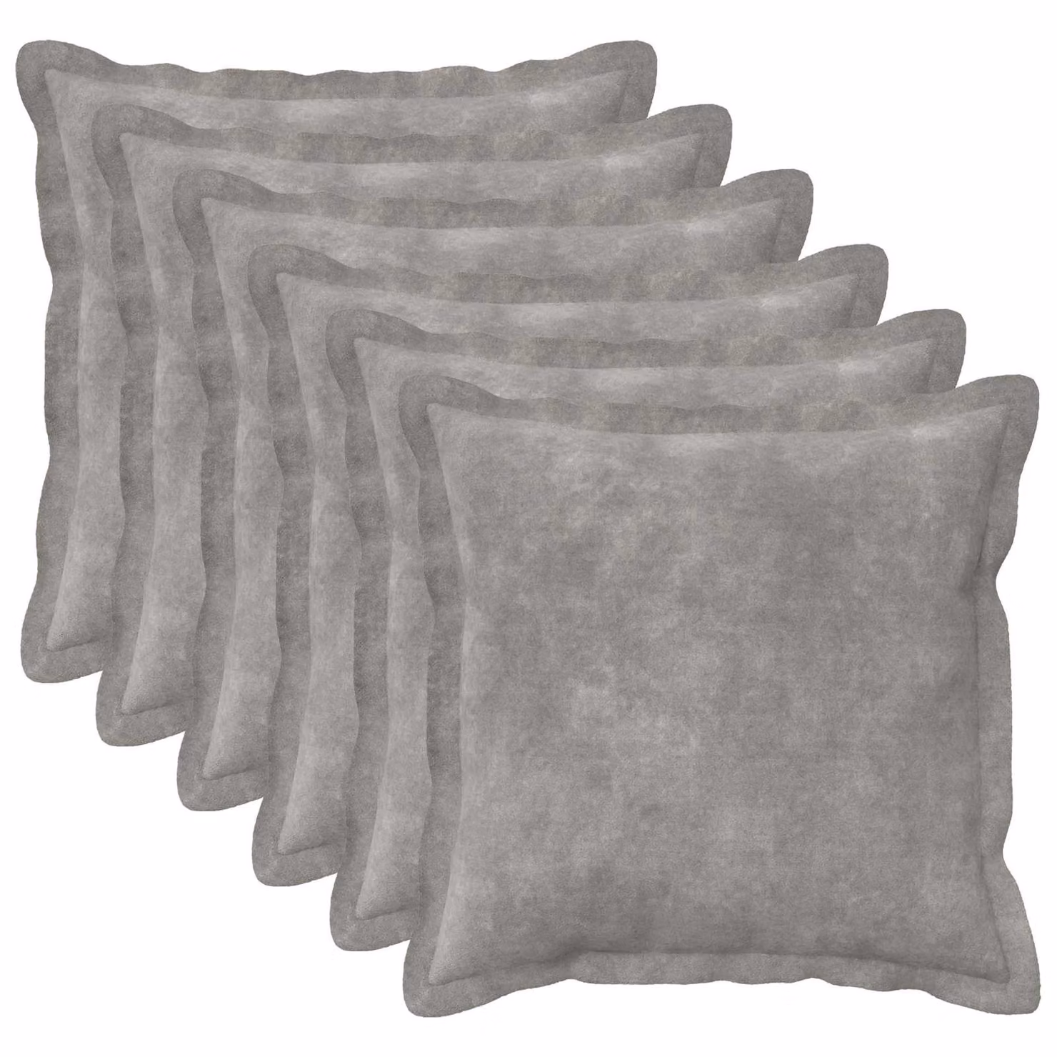 vidaXL Cuscino HOUTEN 6 pz Grigio Chiaro Fleece in microfibra