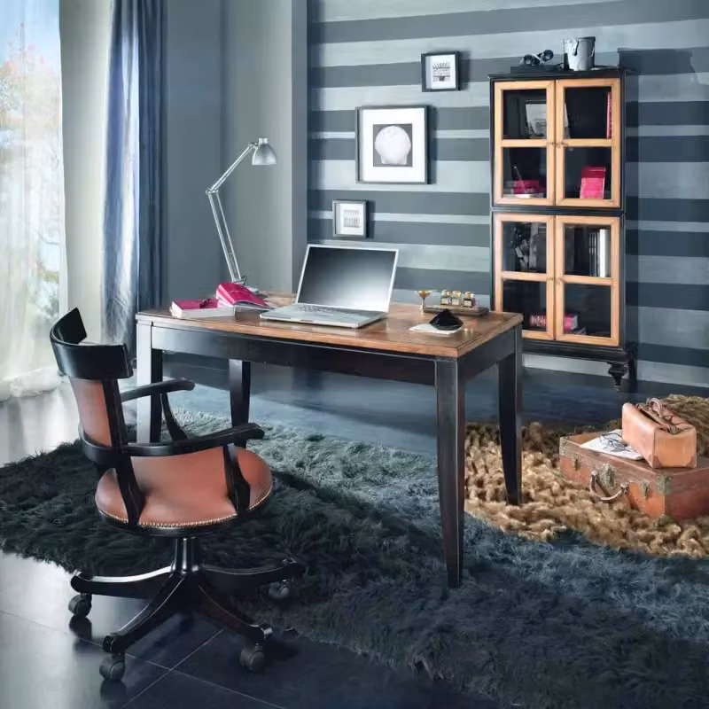 Scrivania con un cassetto in legno di faggio stile shabby Mobili 2G L: 130 cm, P: 70 cm, H: 78 cm – 2