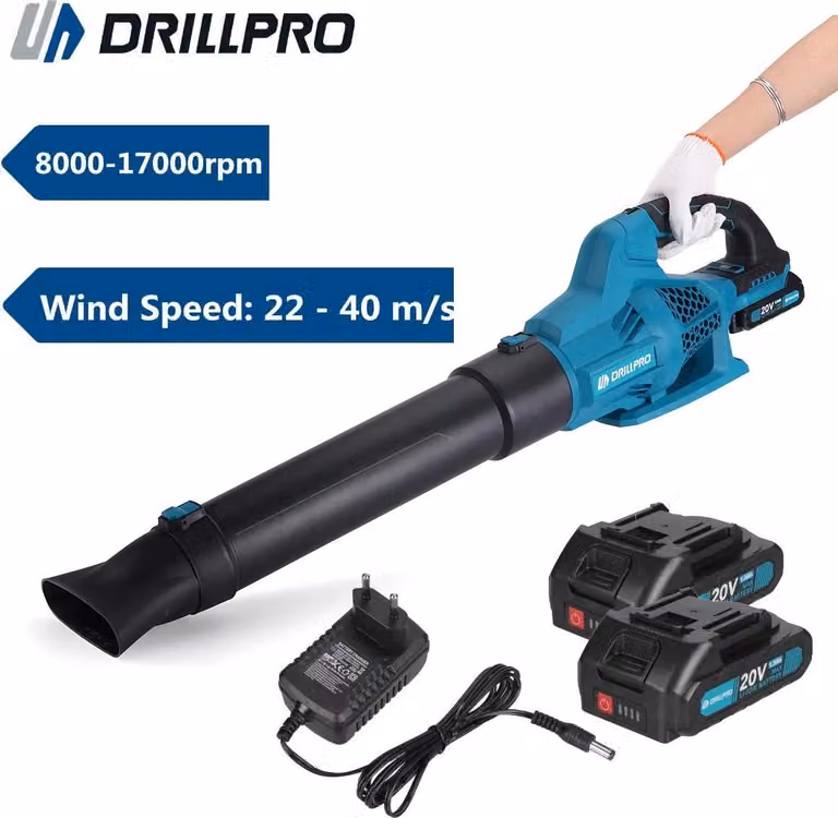Soffiatore per foglie senza spazzole - Soffiatore manuale - 6 livelli - 8000-17000 giri/min - Velocità dell'aria 22-40 m/s - Leggero - Senza batteria