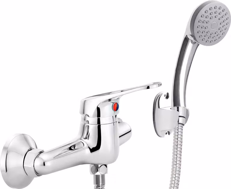 Wall-mounted shower faucet with shower set