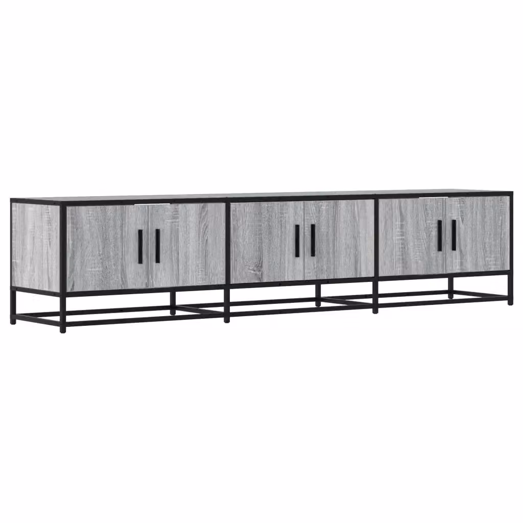 Mobile Porta TV Industrial vidaXL Grigio in Legno e Metallo L: 180 cm, P: 35 cm, H: 41 cm – 2