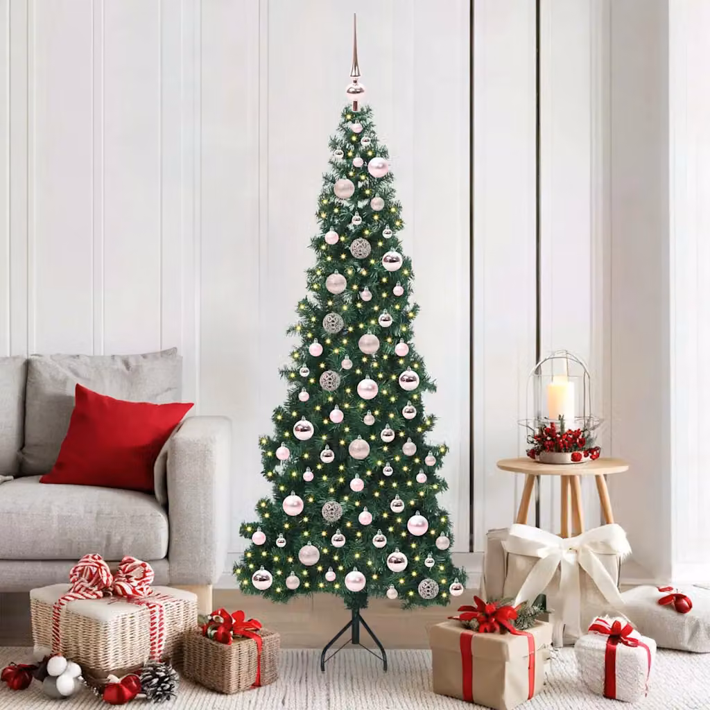 vidaXL Albero di Natale Artificiale Angolare Verde 180 cm