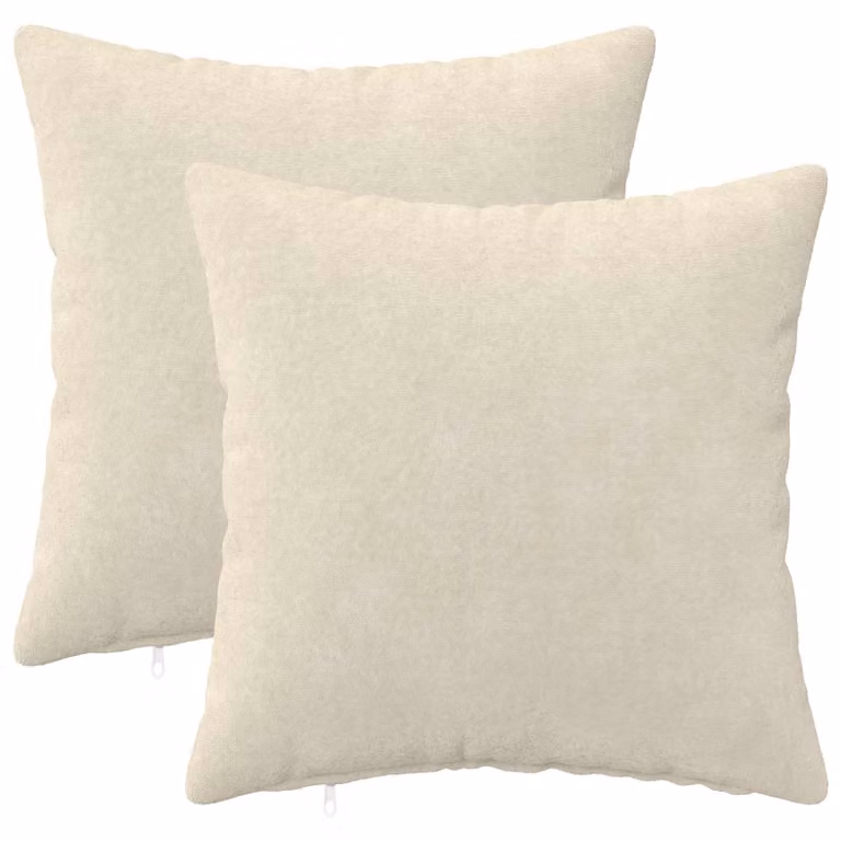 Set di 2 federe vidaXL HEERLEN color beige in microfibra, L 30 cm x P 30 cm