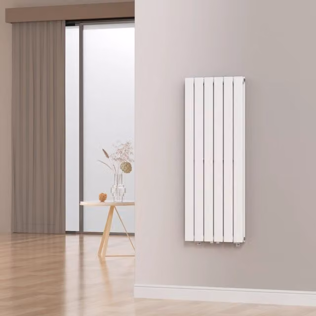 Termosifone a pannello doppio con elementi piatti neu.haus, Bianco, L: 120 cm, P: 45 cm