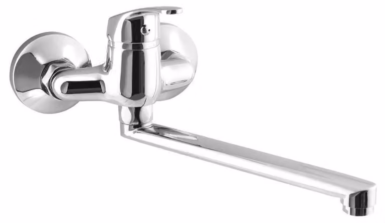 AQUALINE 35 Rubinetto da parete per vasca, interasse 100 mm, bocca piatta 220 mm, cromato
