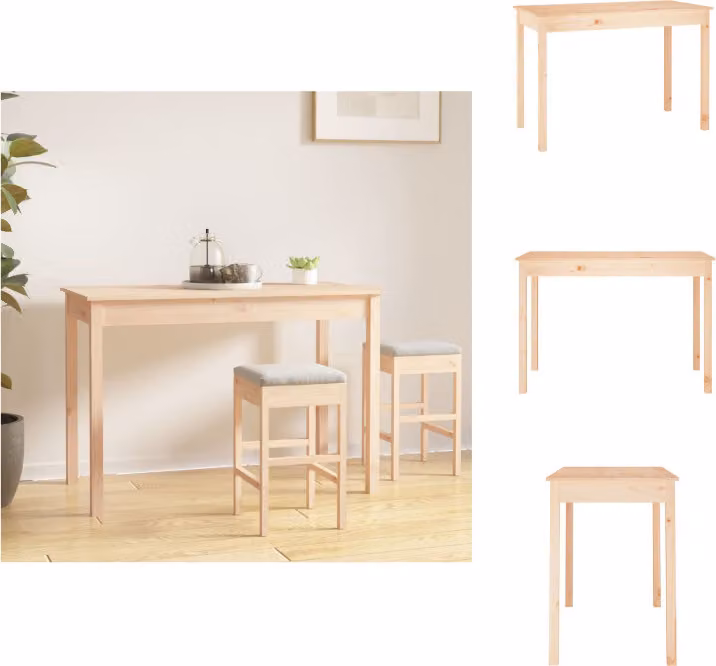 vidaXL Tavolo da pranzo 110x55x75 cm in legno di pino massiccio - Tavoli da pranzo