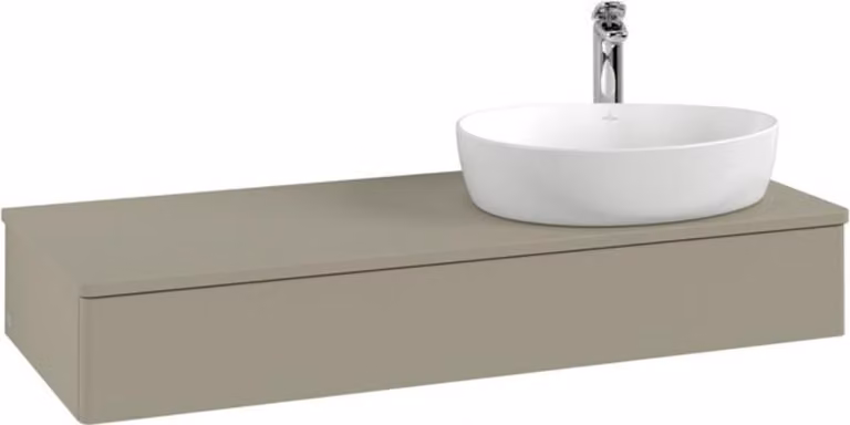V&B Mobiletto senza struttura frontale, con illuminazione Antao 120x19x50cm, HL, WBP Lac, lea gre. m Lac