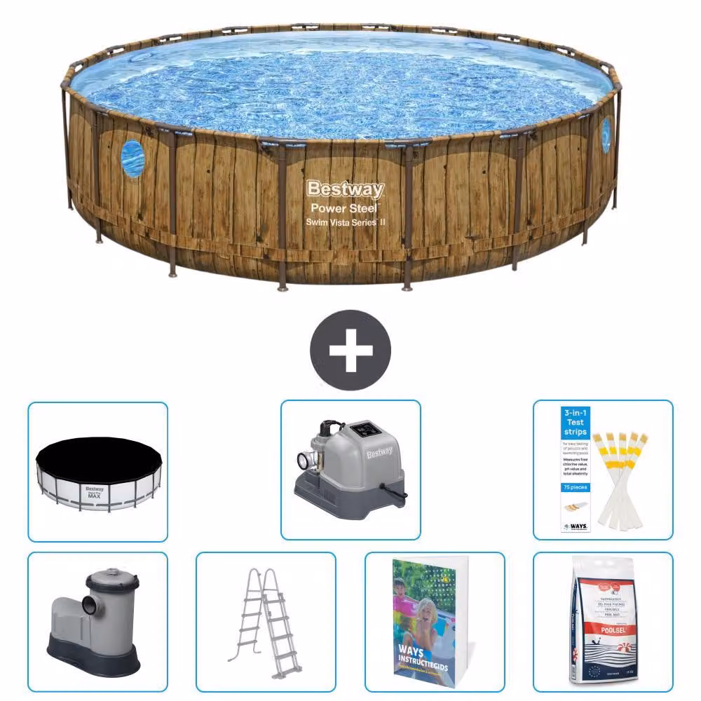 Bestway Power Steel, piscina rotonda - 549x122 cm - composta da 6 parti, modello S649