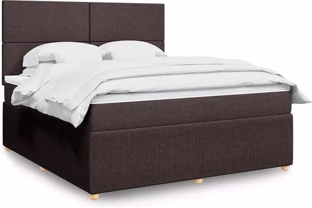 Letto Ibrido con Giroletto a Molle e Materasso vidaXL, Marrone e Bianco, L 180 x P 200 cm