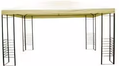 Gazebo da giardino in metallo Amicasa NIZZA colore ecru L: 4 m x P: 3 m