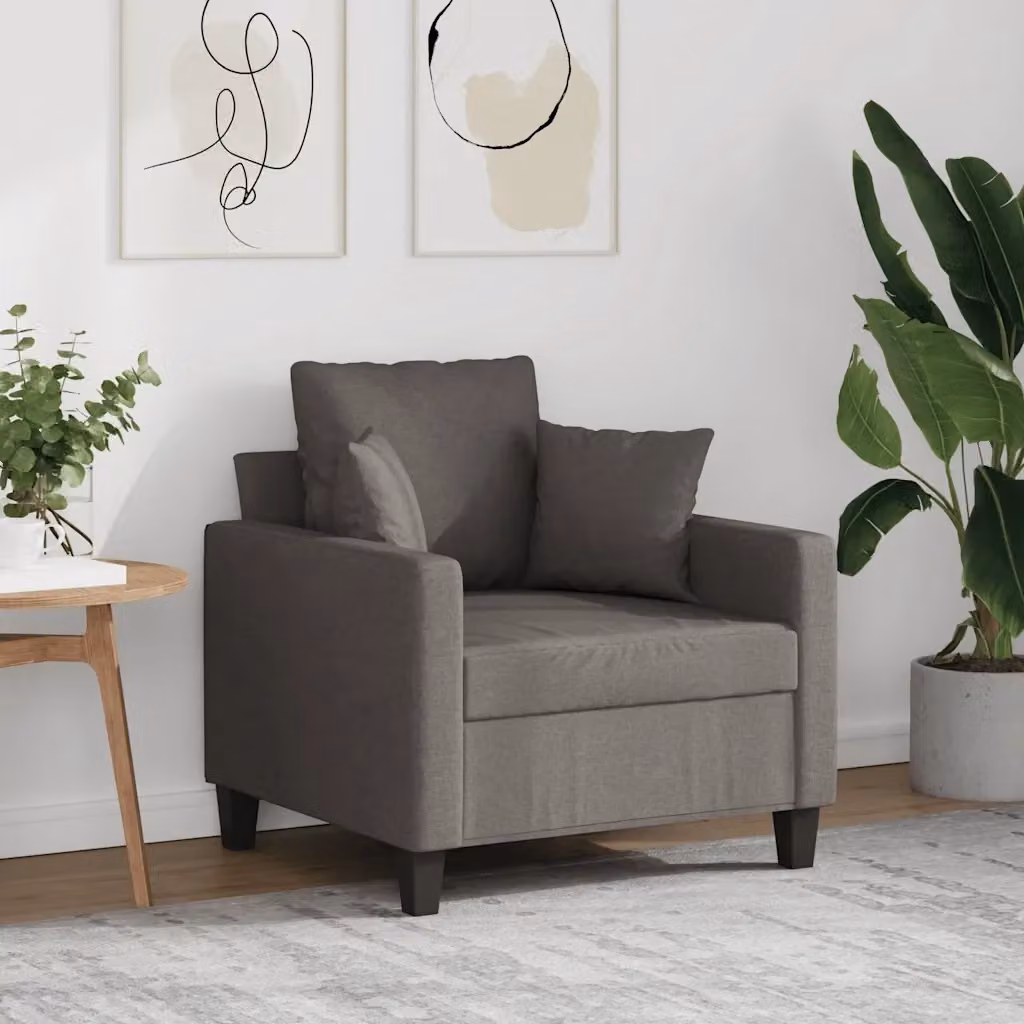 Poltrona Relax Moderna con Braccioli in Tessuto Beige e Grigio con Struttura in Metallo – 2
