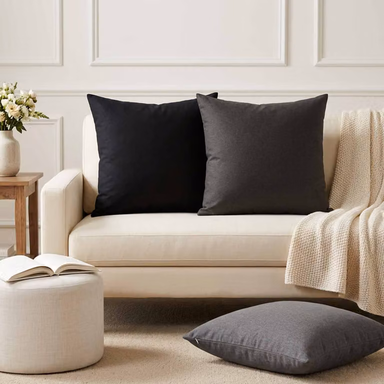 vidaXL Cuscino con cuscino HEERLEN 2 pz Grigio Chiaro Tessuto