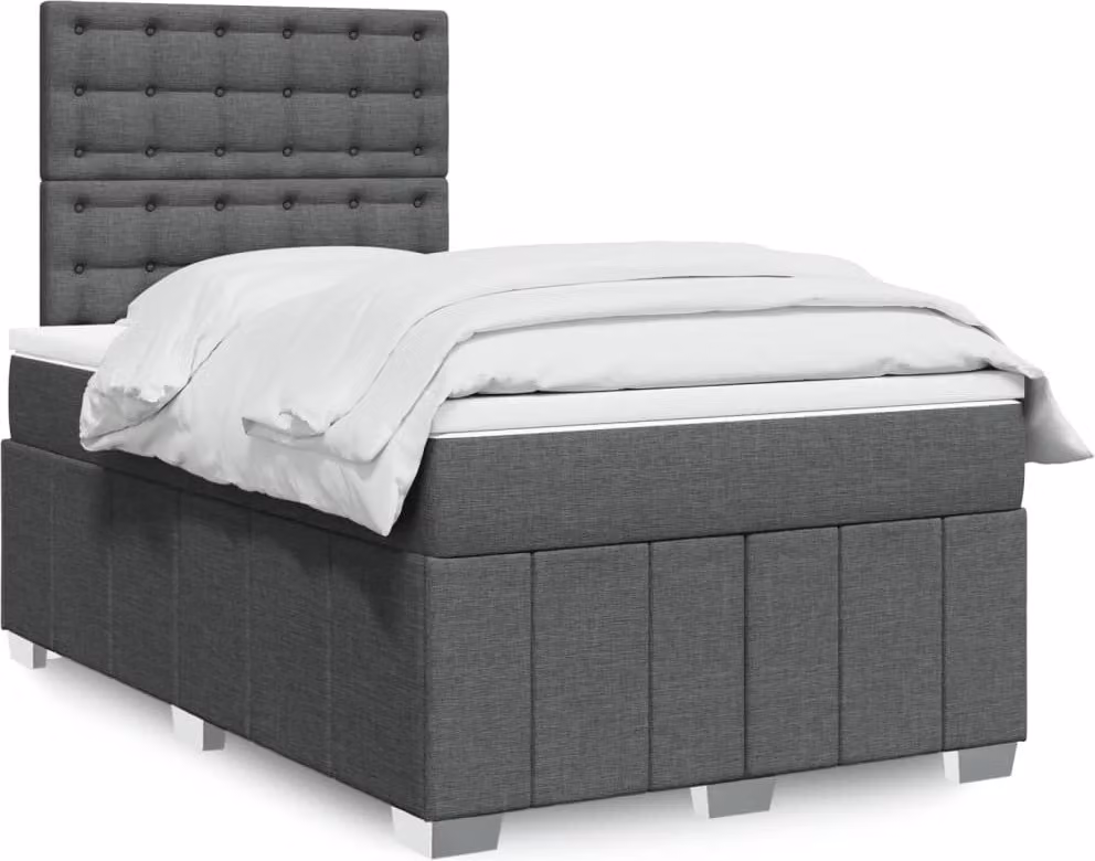 Maison Exclusive - Giroletto a Molle con Materasso Grigio Scuro 120x190cm Tessuto