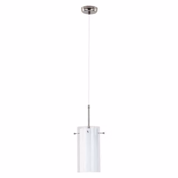 Lampada a sospensione bianca con paralume cilindrico in vetro BOLT 1xE27 15W ALF13241 Alfa